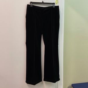 AKRIS punto black striped velvet pants